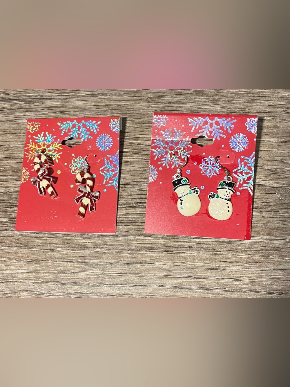 Holiday Snowman & Candy Cane Earrings